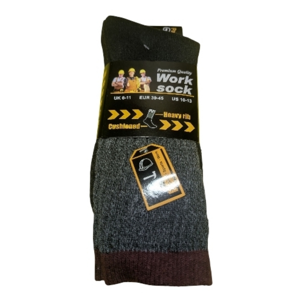 Premium Quality Work Sock - Black and Gray